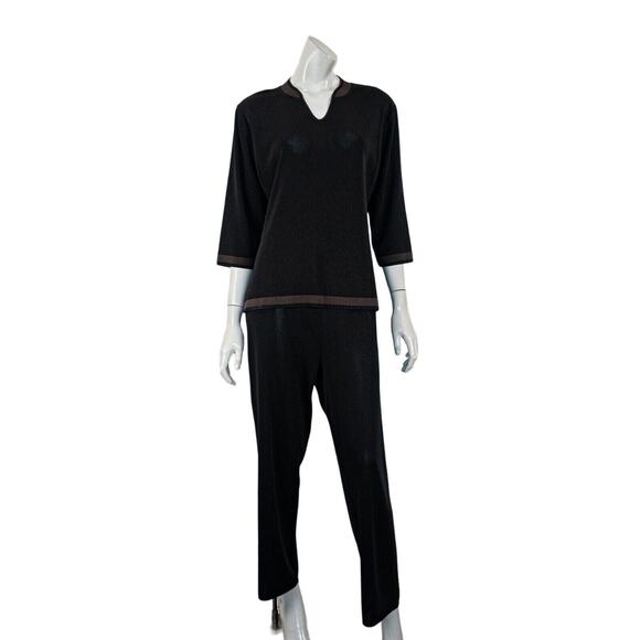 Exclusively MISOOK Women's 2 PC top and Pant set in Black size Large - Picture 1 of 7